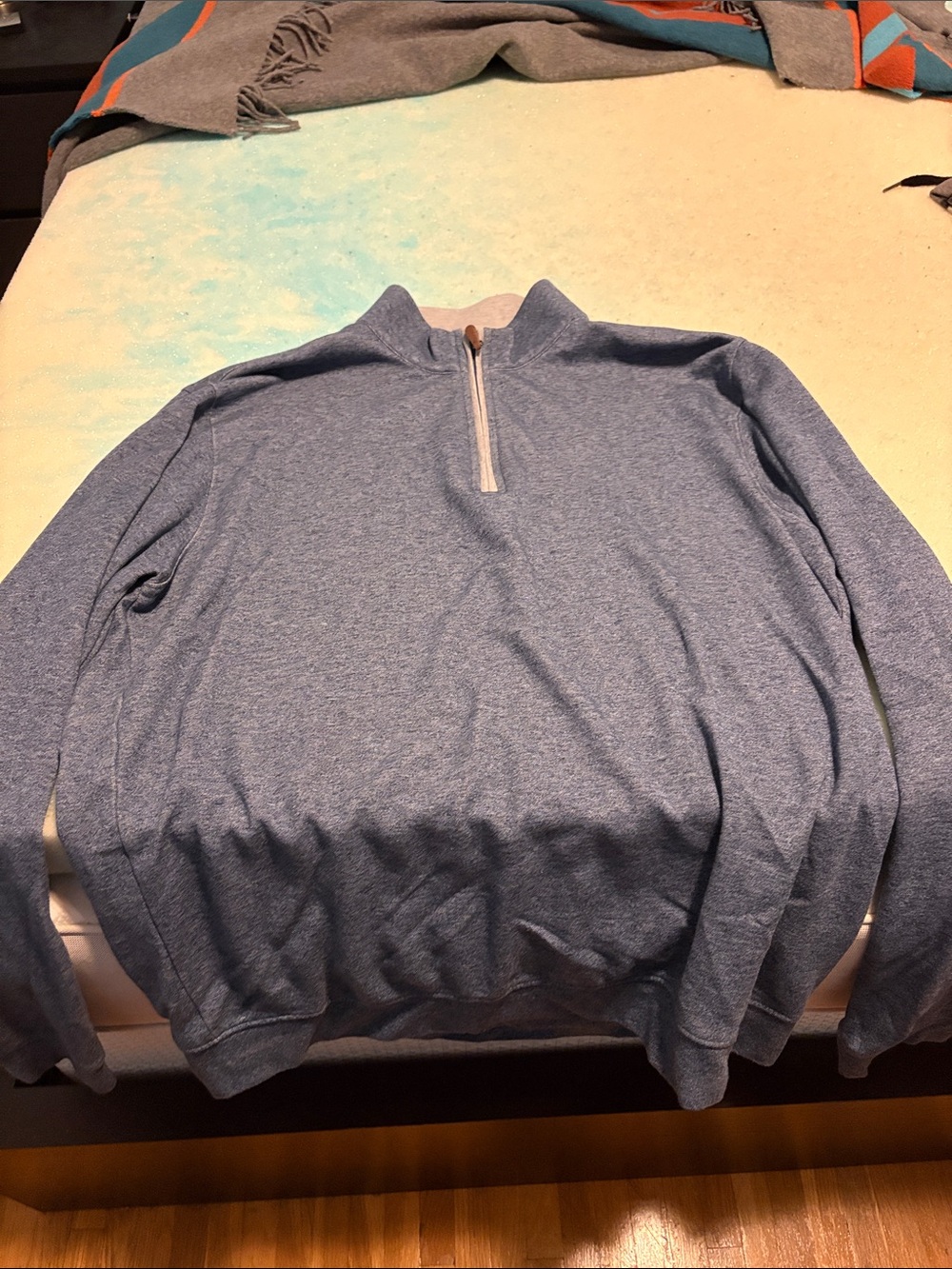 johnnie-O Men's Heather Blue Half-Zip Sweater